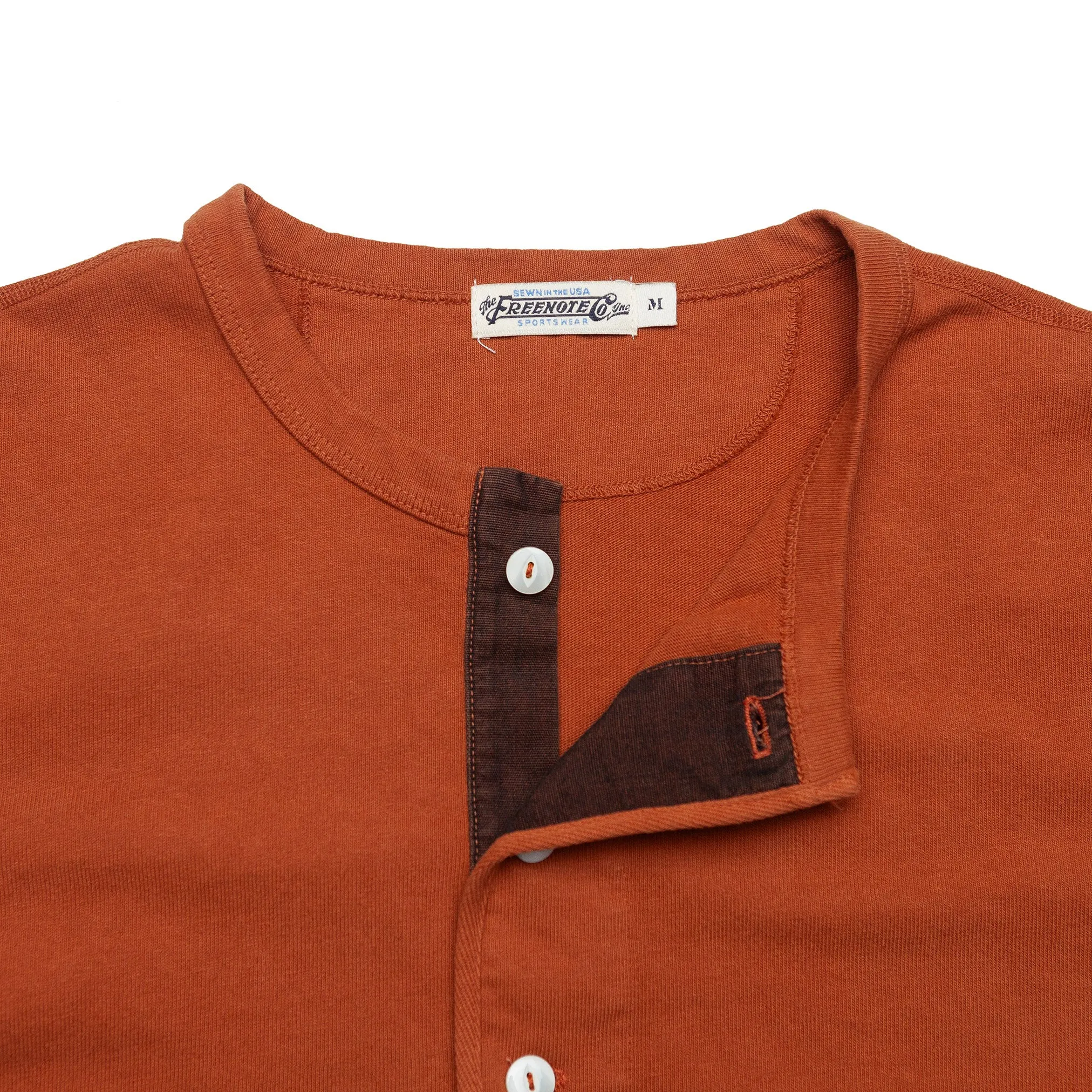 13oz Henley in Rust