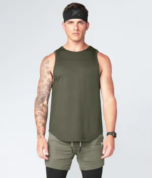 1600 . Viscose Regular-Fit Tank Top - Military Green