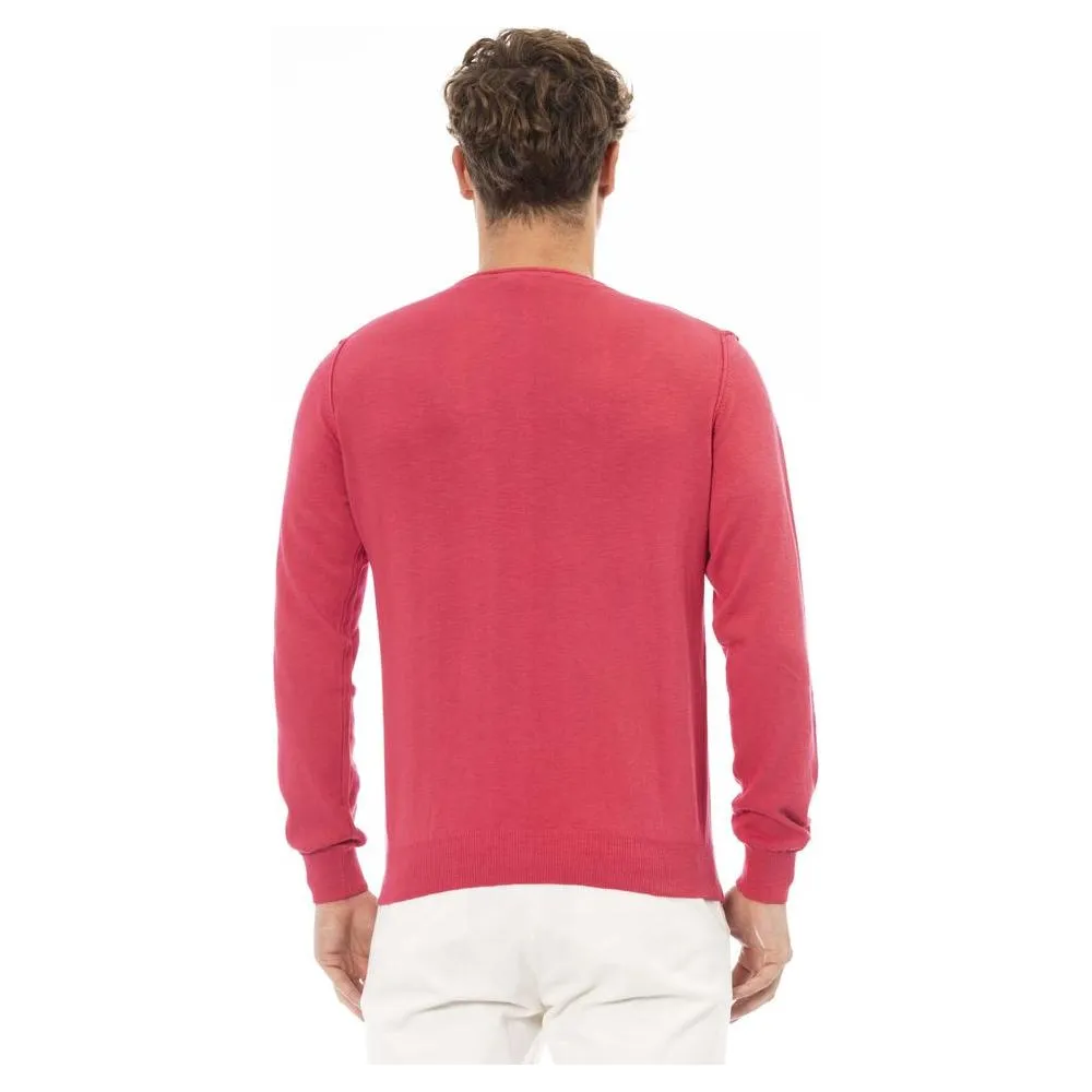 Baldinini Trend Red Cotton Men Sweater