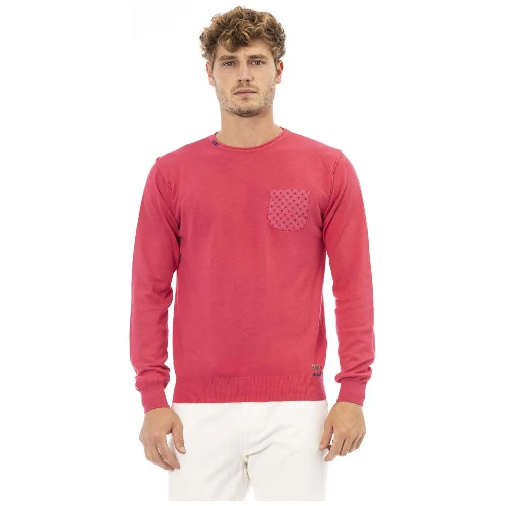 Baldinini Trend Red Cotton Men Sweater