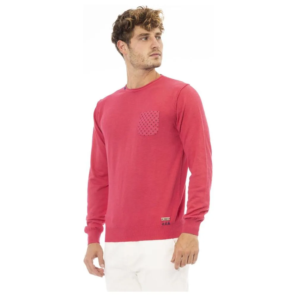 Baldinini Trend Red Cotton Men Sweater