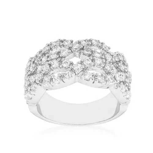 Braided CZ Cocktail Ring