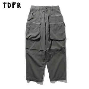 Cargo Pants Mens Casual Safari Style Wide Leg Trousers