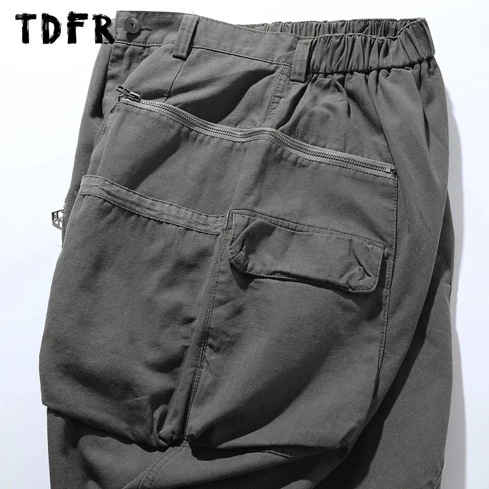 Cargo Pants Mens Casual Safari Style Wide Leg Trousers