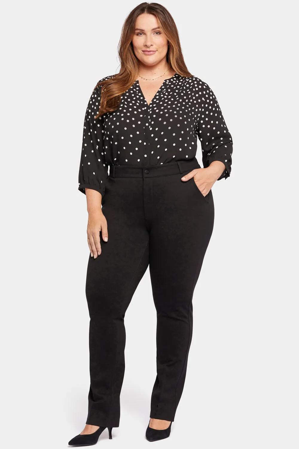 Classic Trouser Pants In Plus Size - Black