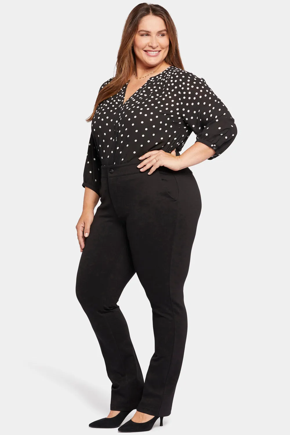 Classic Trouser Pants In Plus Size - Black