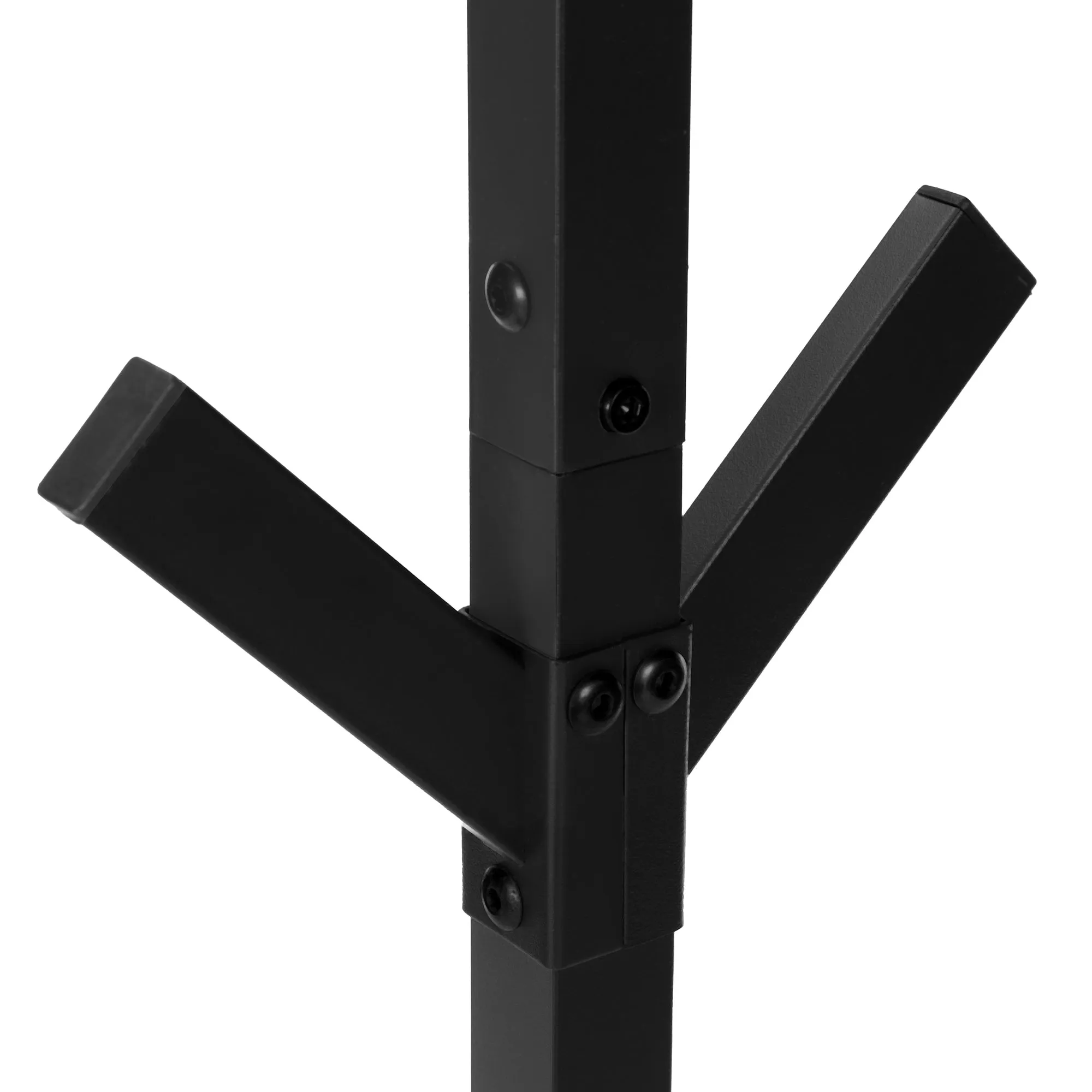 Coat Rack, Hall Tree, Free Standing, 8 Hooks, Entryway, 70"h, Bedroom, Black Metal, Contemporary, Modern