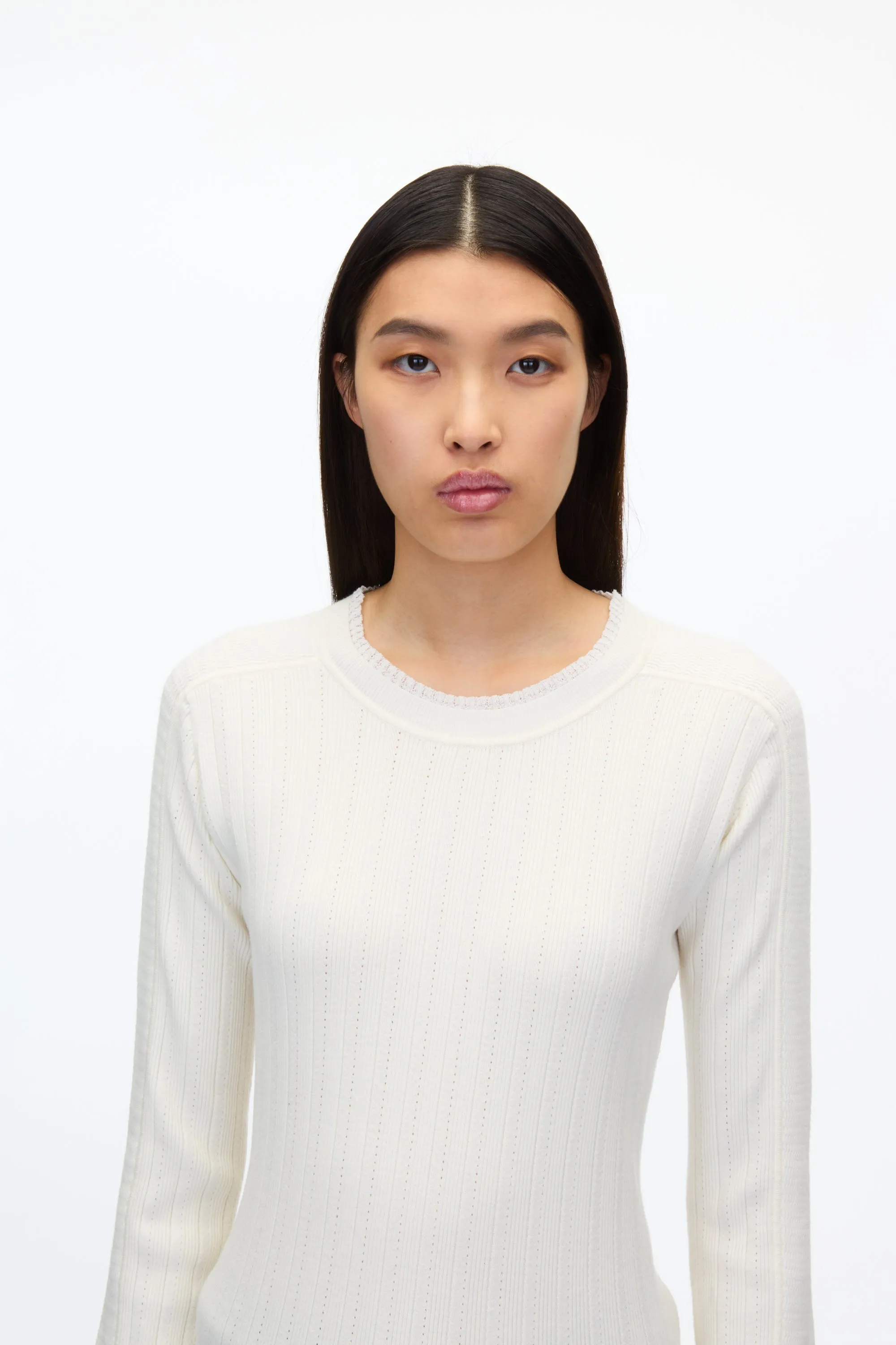 Draped Boatneck Long Sleeve Tee