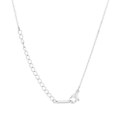 Elaina Rhodium Stainless Steel U Initial Necklace