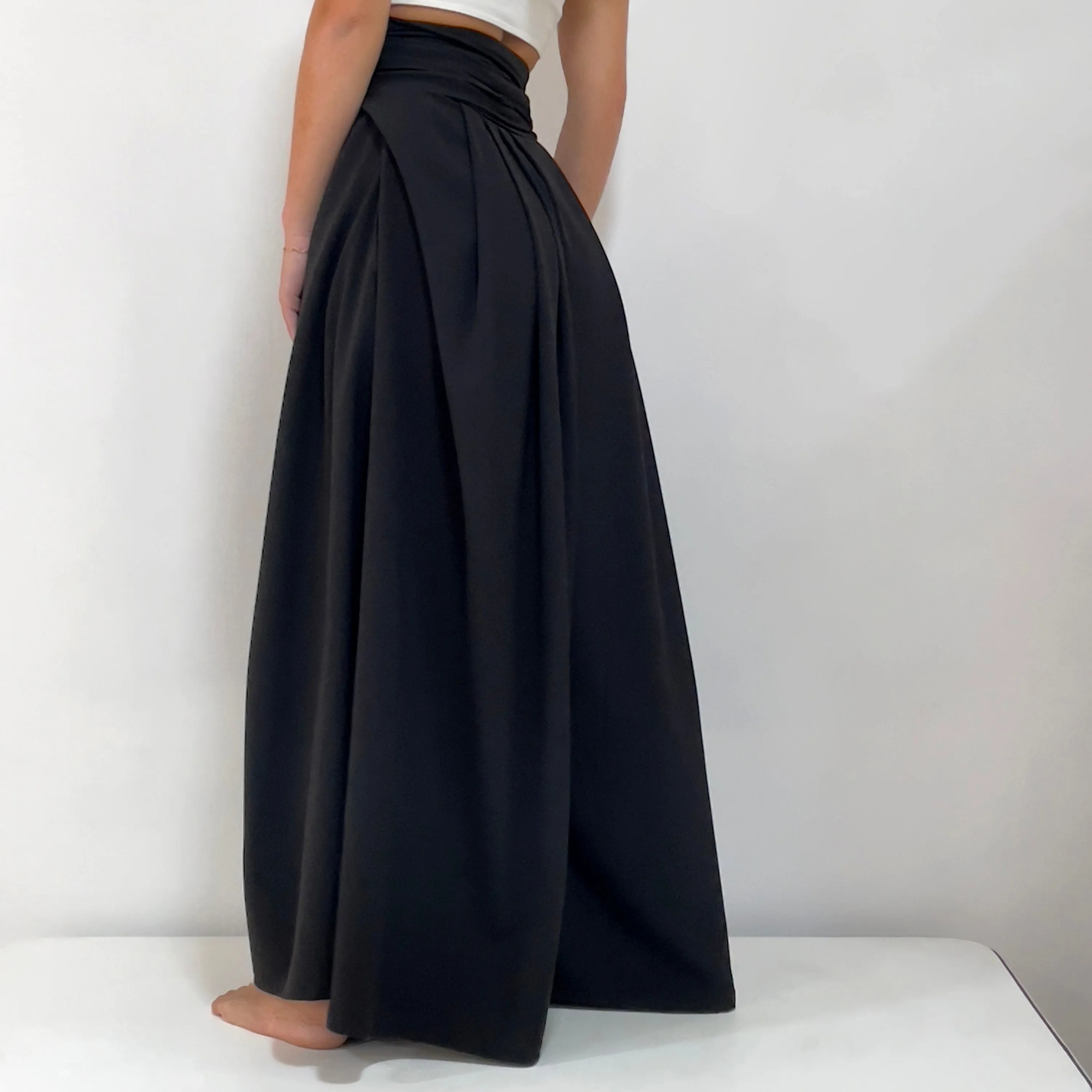 Flare Black Hakama style Pants