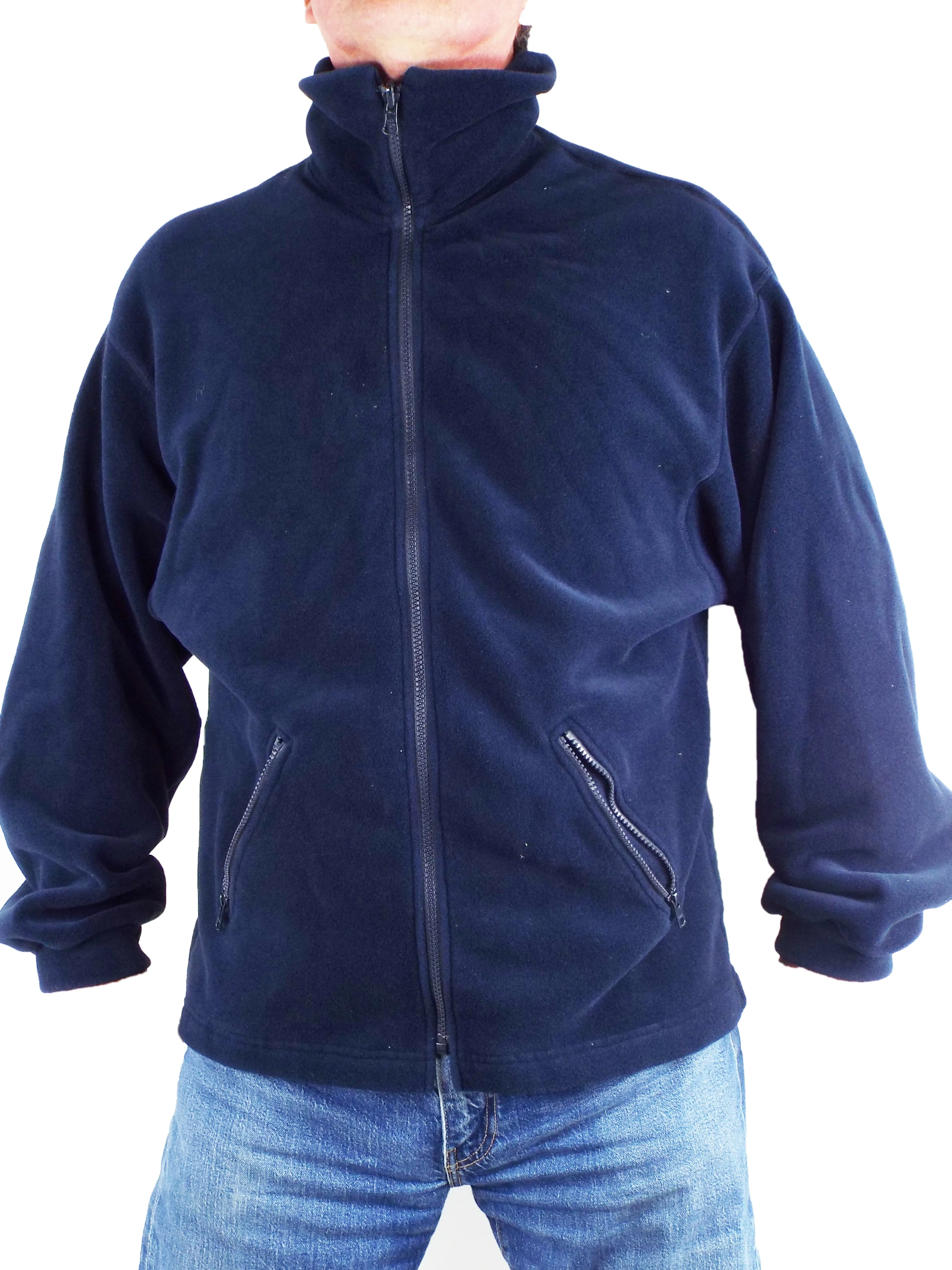 French Dark Blue Fleece - zip front