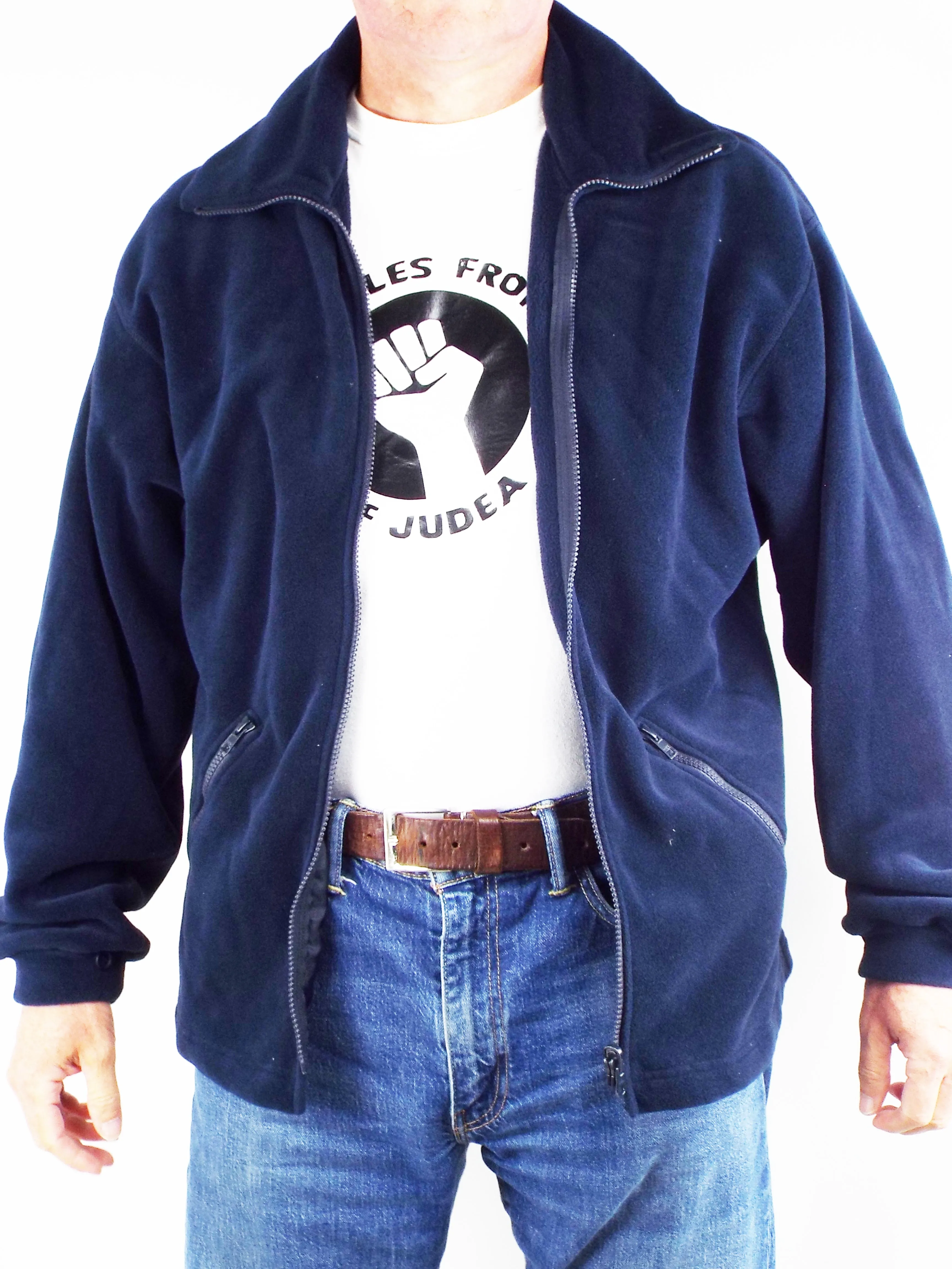 French Dark Blue Fleece - zip front