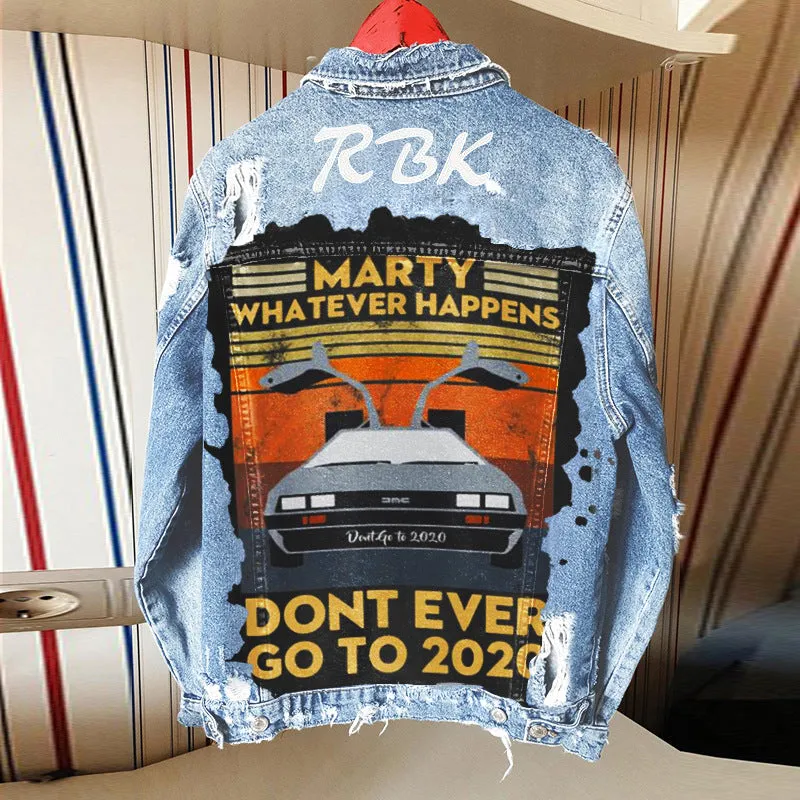 Graffiti illustration denim jacket