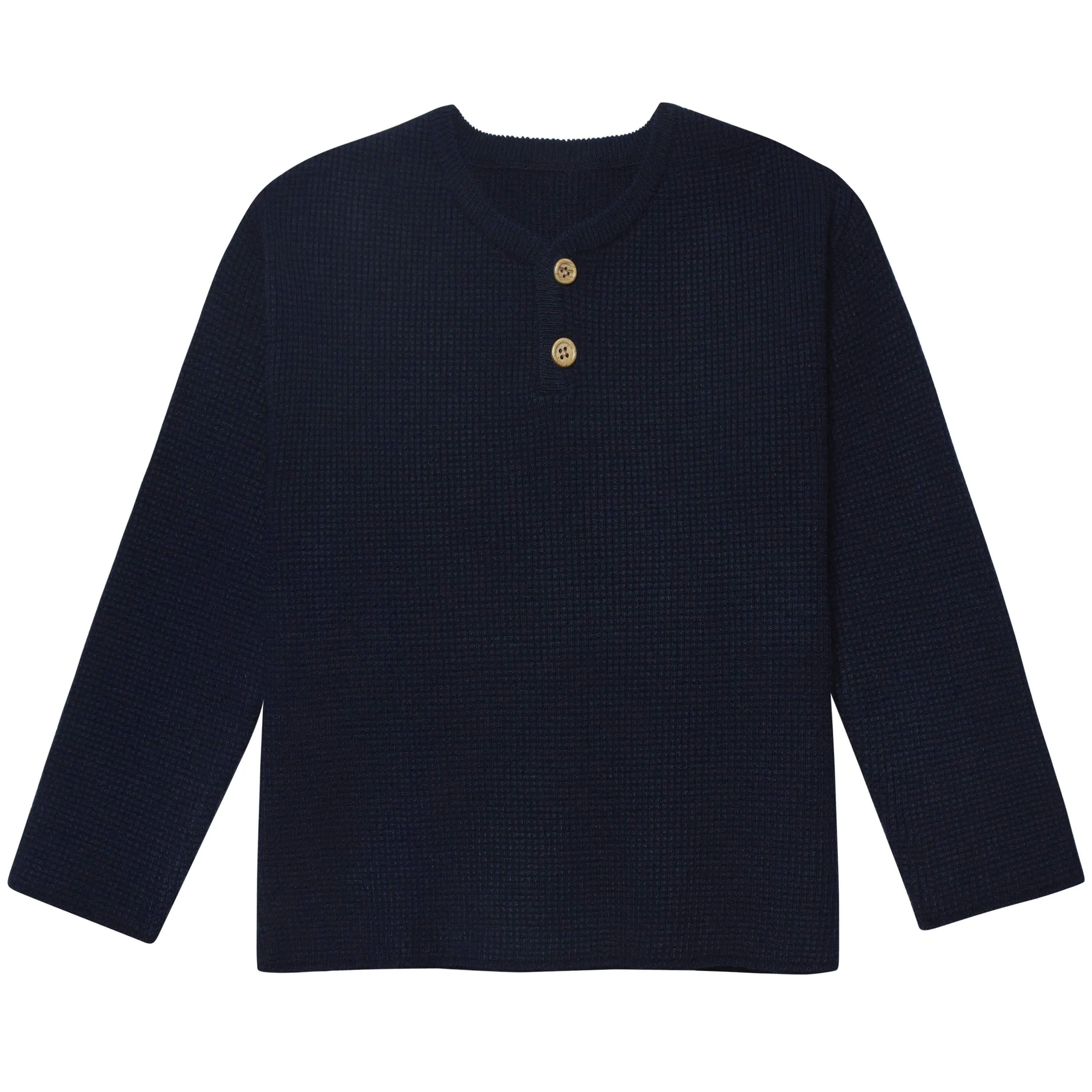 Infant & Toddler Boys Blue Henley Sweater