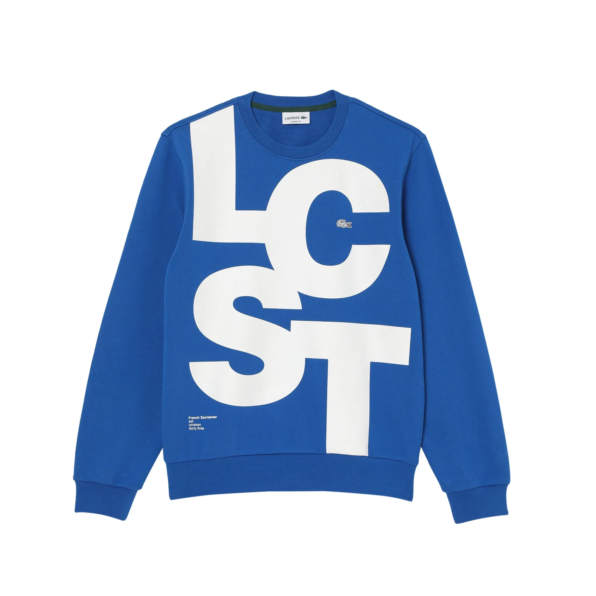 Lacoste Men's Classic Fit Contrast Lettering Cotton Sweatshirt