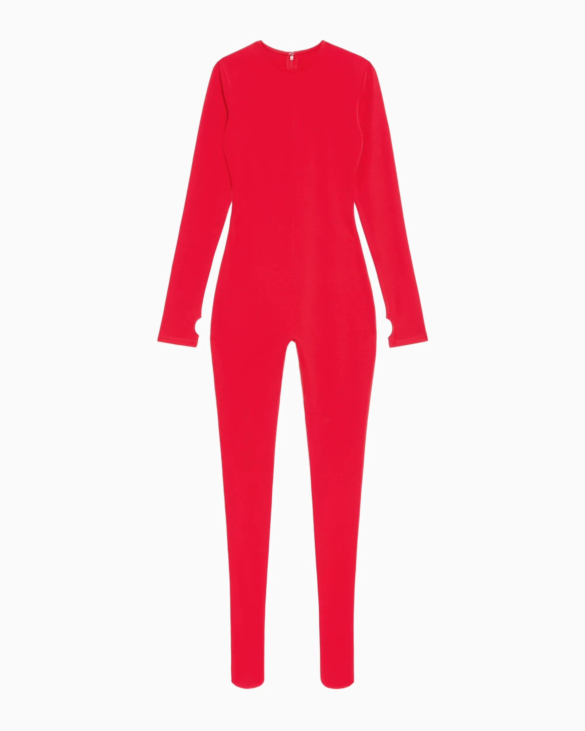 Long Sleeve Footed Catsuit | Scarlet