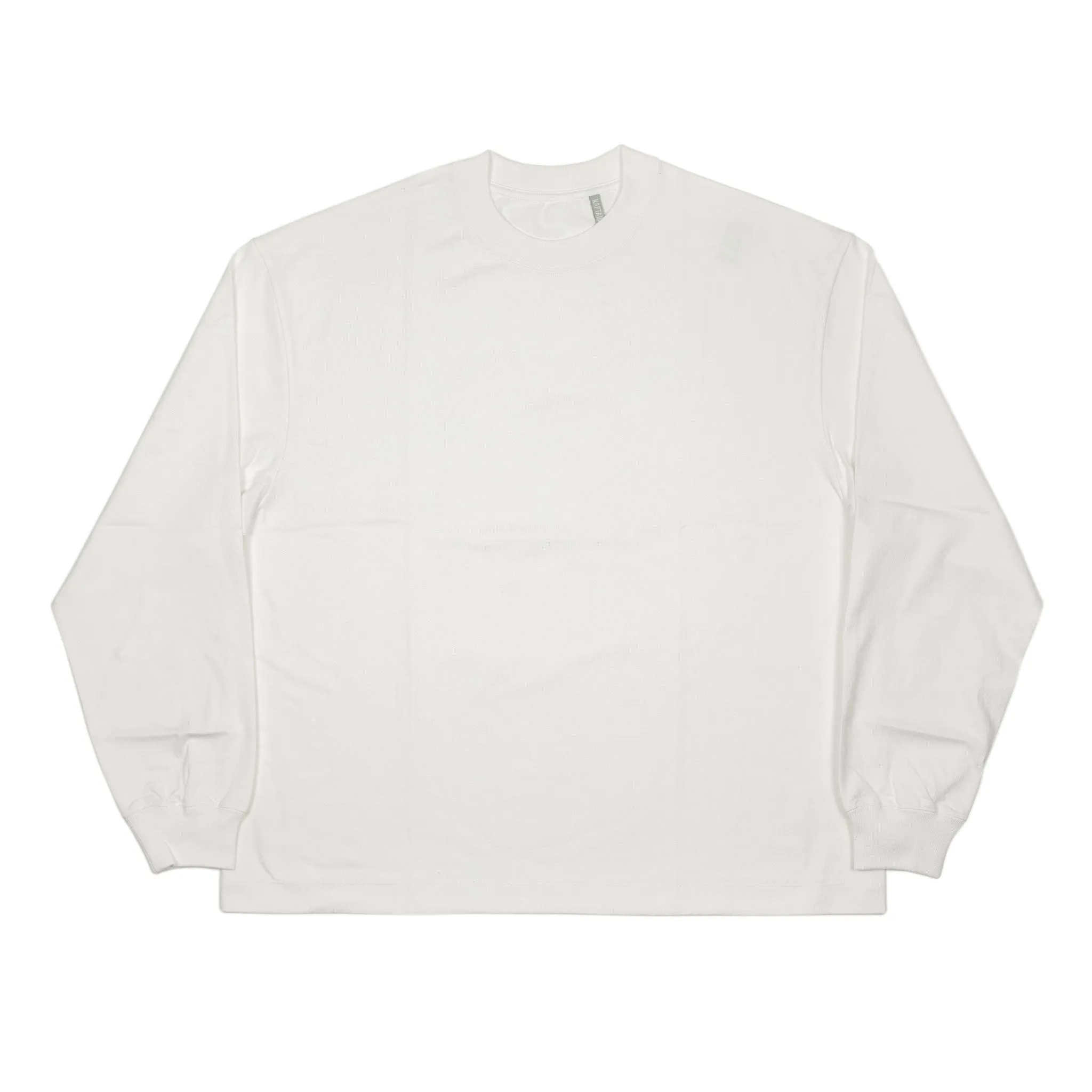 Long sleeve tee in white suvin and supima cotton