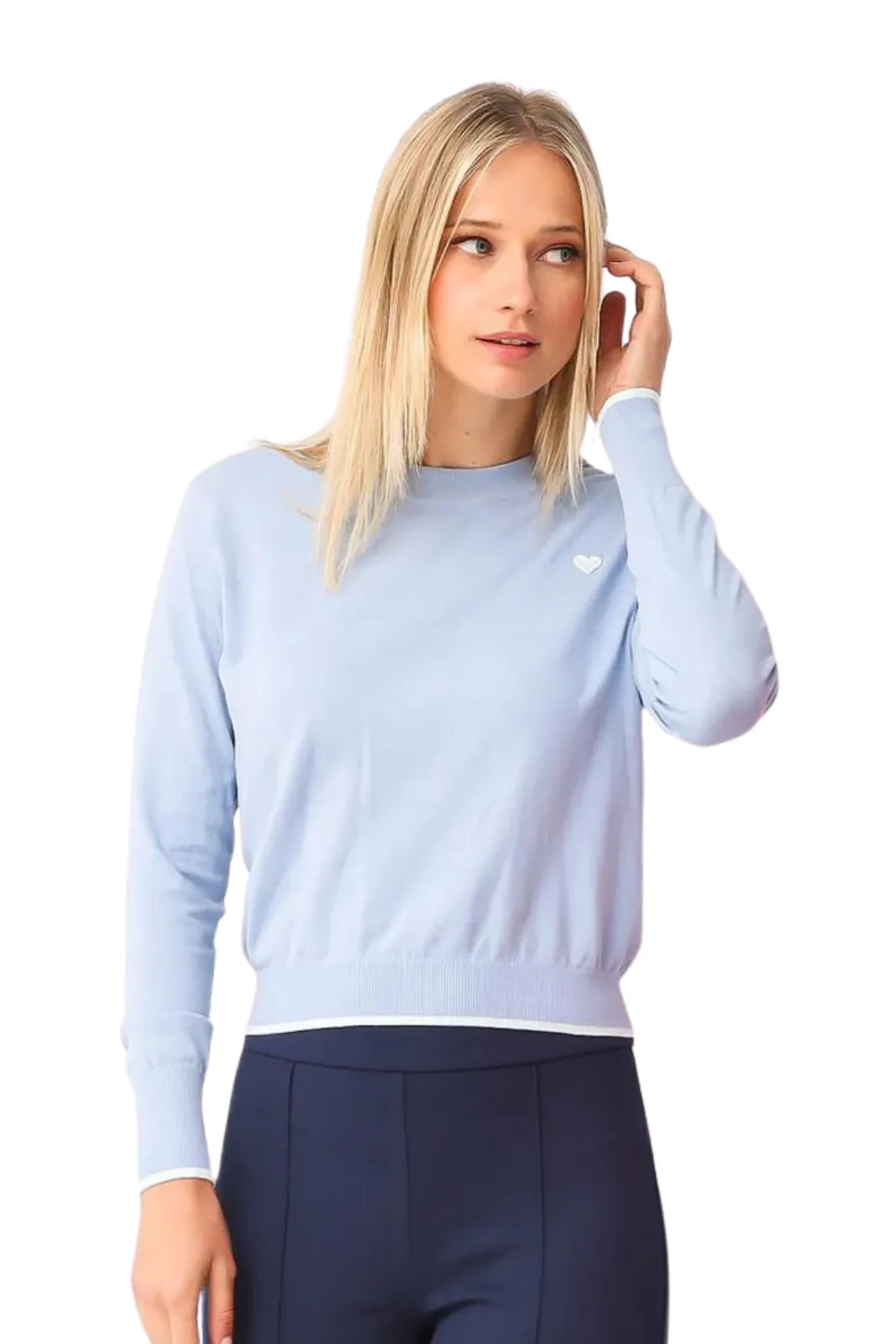 Lu Cotton Sweater, Blue Sky