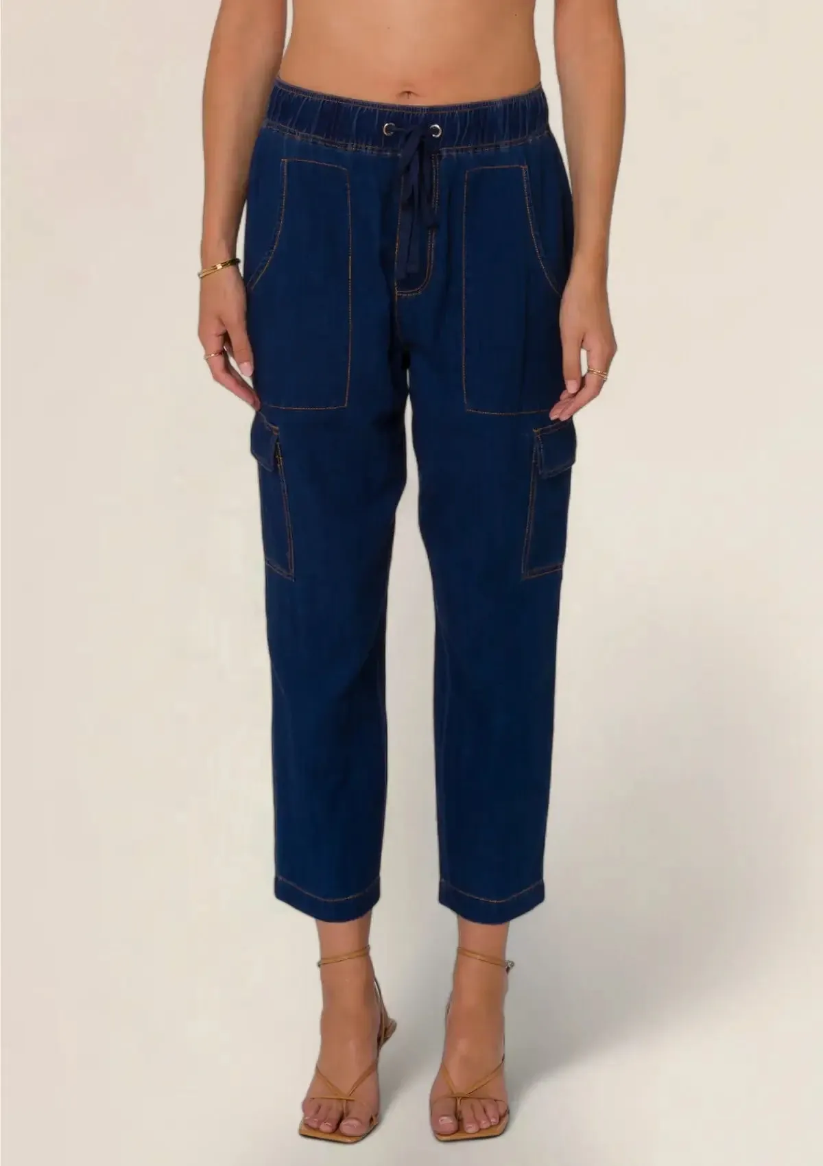 Lunay Pull-On Pants With Pockets - Dark Blue