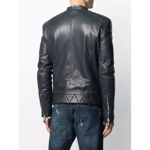 Men Designer Leather Jackets embroidered