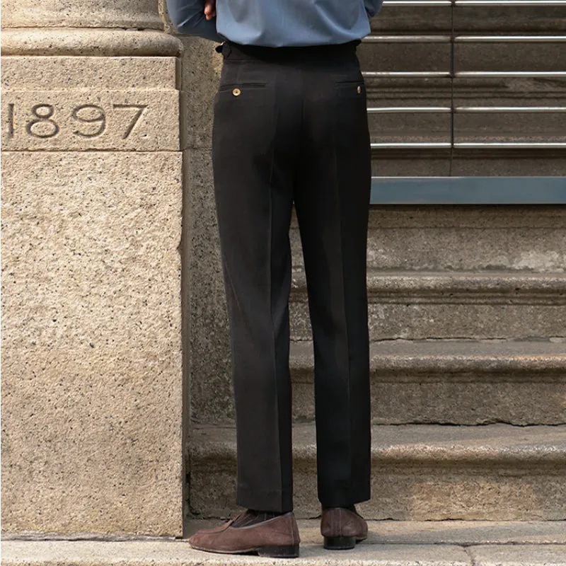 Men's Casual Business Slim Fit Dress Pants British Straight Trousers