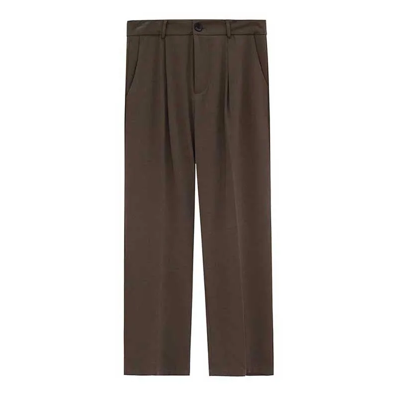 Men's Casual Loose Straight-leg Suit Pants Solid Color Drape Wide-leg Pants