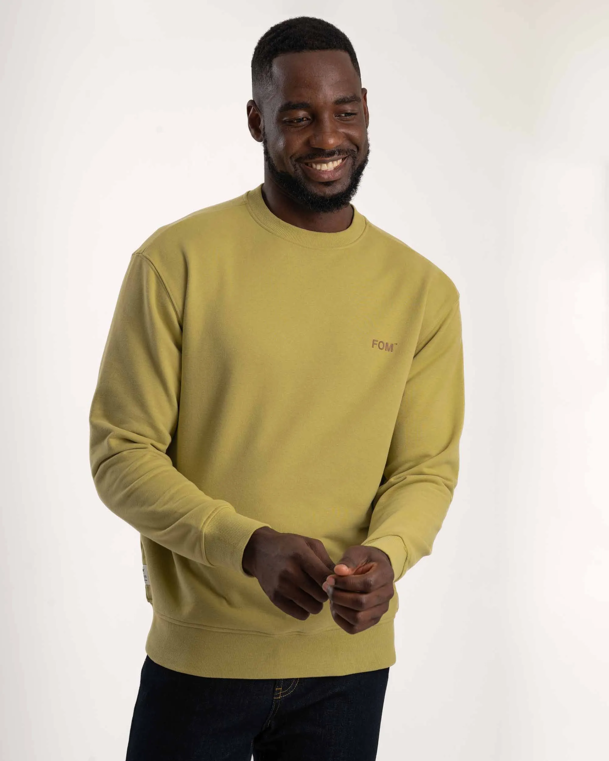 Mens Crew Neck Sweater - Avocado