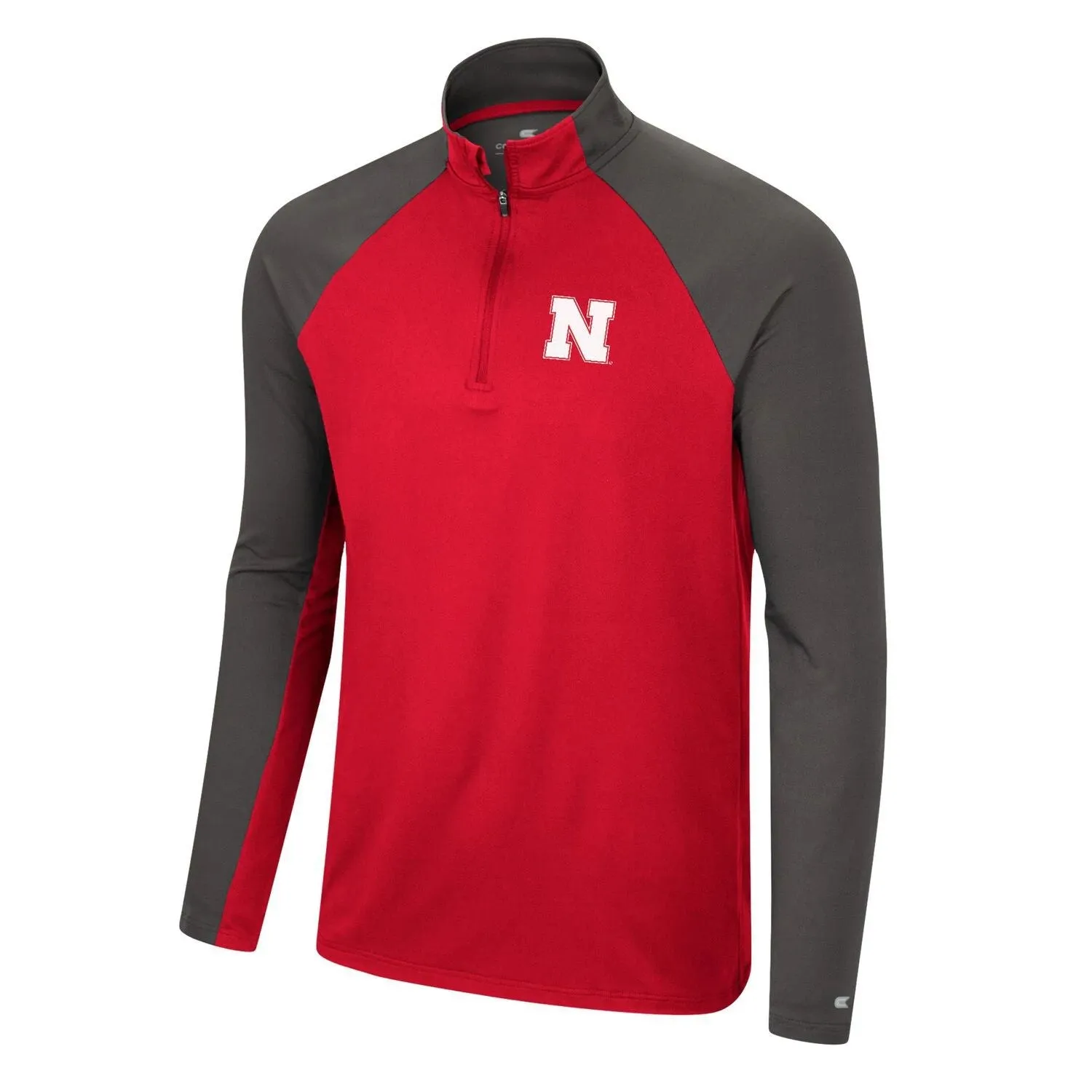 Men's Scarlet/Dark Gray Raglan Quarter Zip Windbreaker Men's Nebraska Huskers Two Yutes Colosseum Quarter Zip