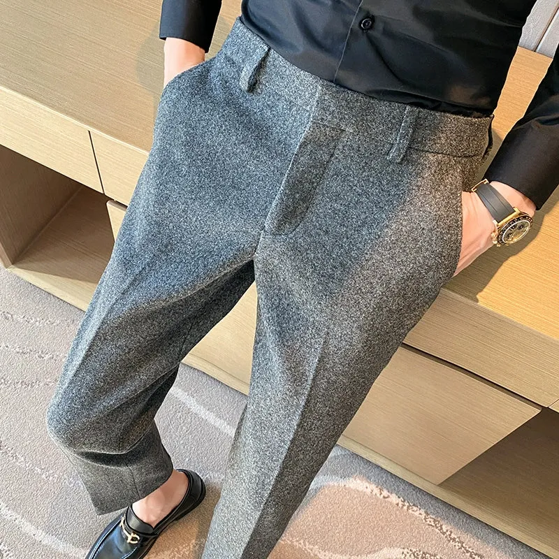 Men's Slim Fit Business Casual Tailored Suit Pants