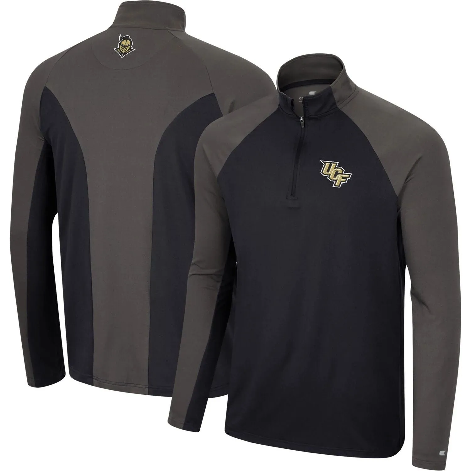 Men's UCF Knights Two Yutes Windbreaker Black/Grey Raglan Quarter Zip Colosseum