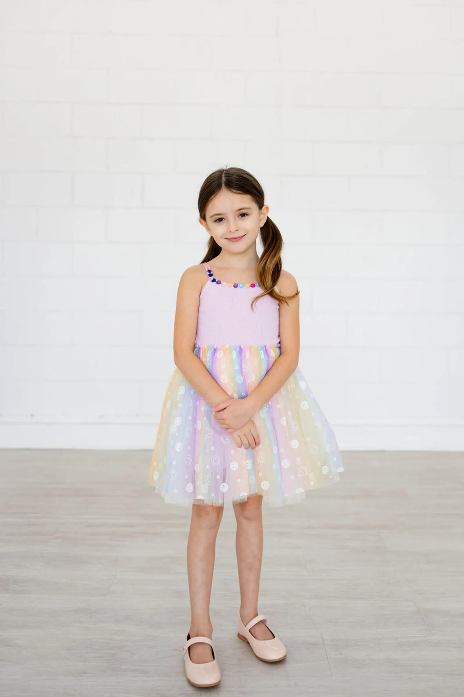 Petite Hailey Shine Smile Tutu Dress - Purple