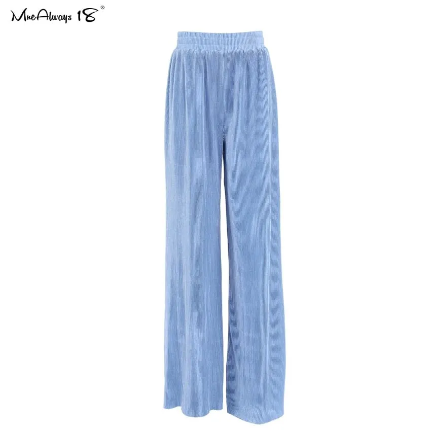 Pleated Wide Leg  Palazzo Pants