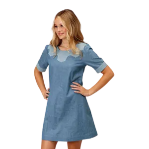 Roper Women's Blue Denim Western Dress