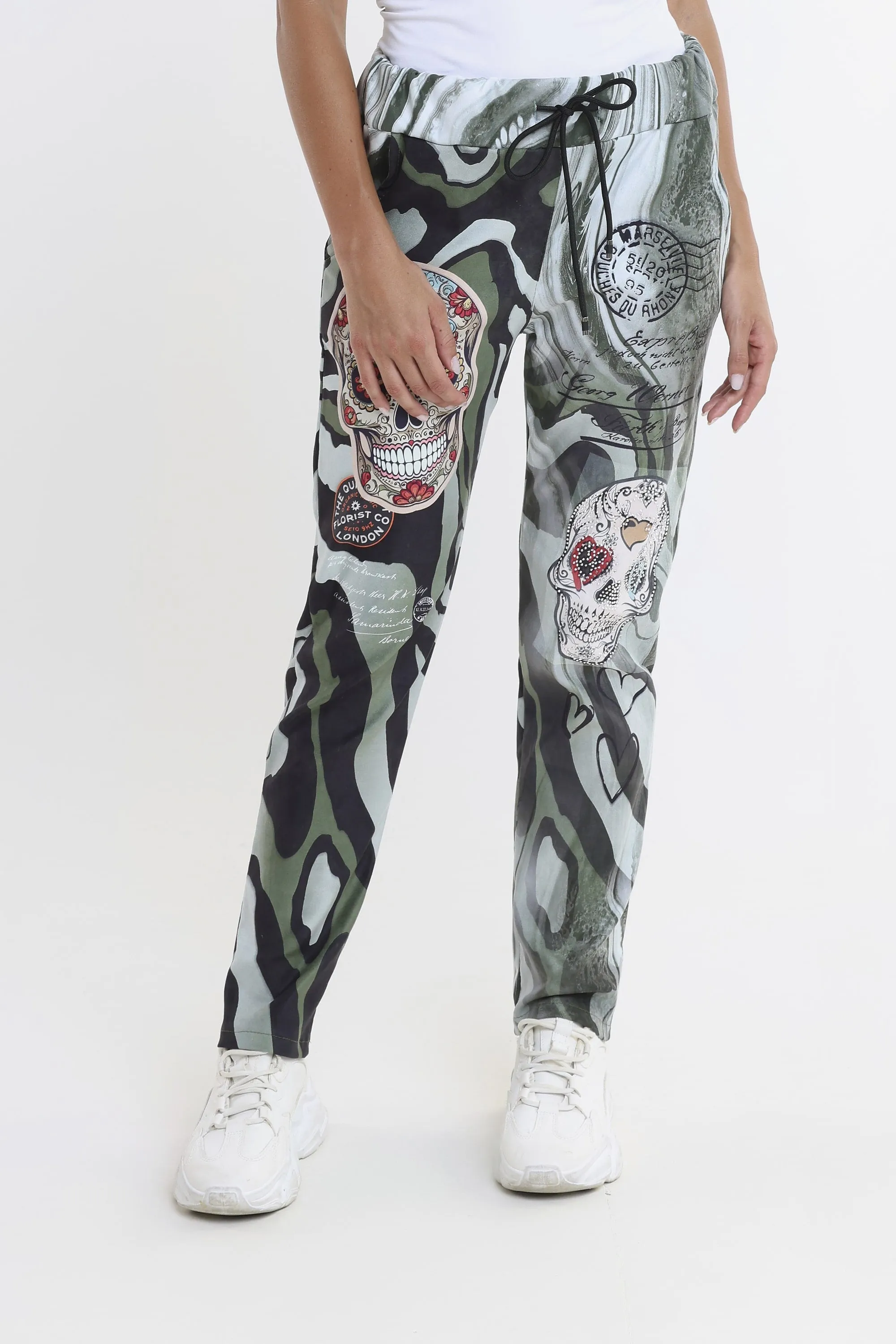 Skull Sonya Sueded Drawstring Pant (PL610H)