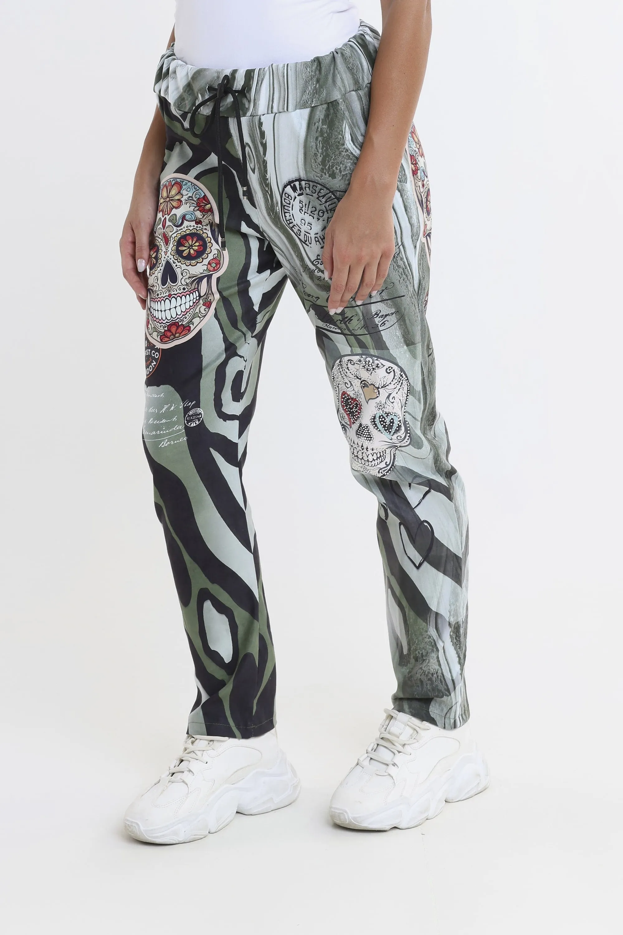 Skull Sonya Sueded Drawstring Pant (PL610H)