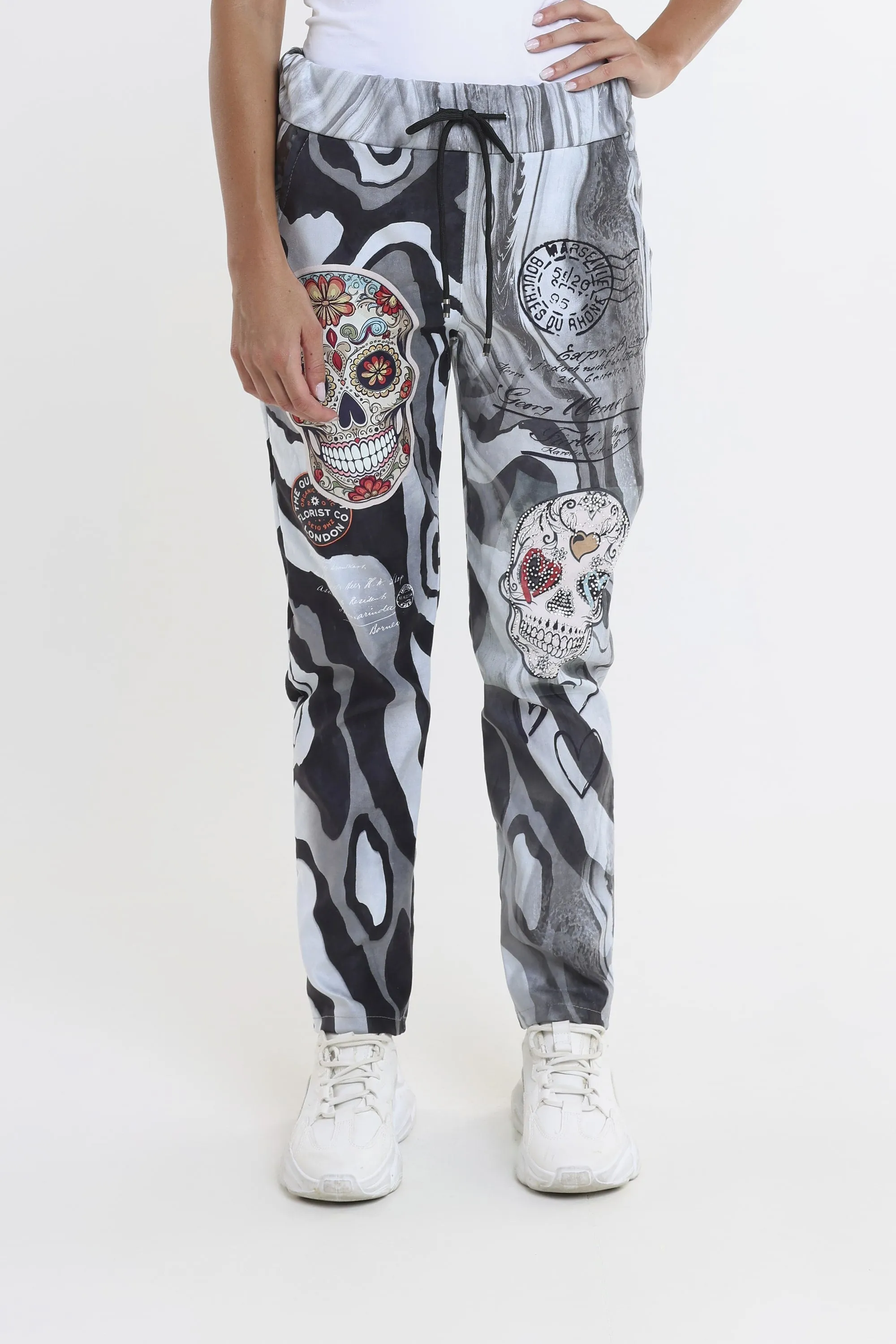 Skull Sonya Sueded Drawstring Pant (PL610H)