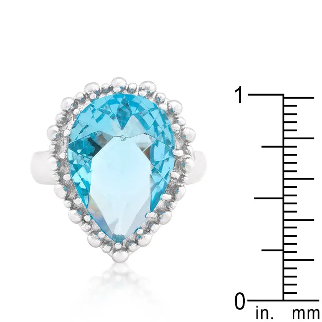 Solitaire Blue Topaz Cocktail Ring