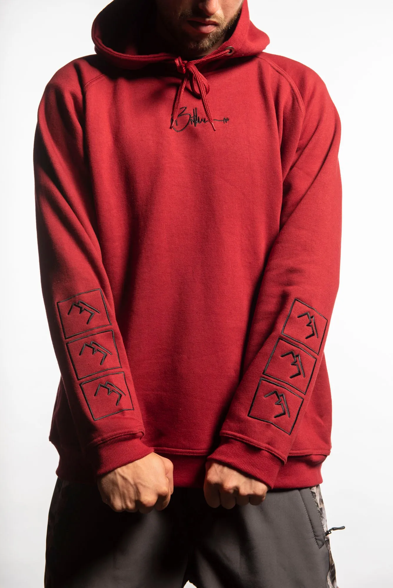 Stacked Hoodie - Deep Red