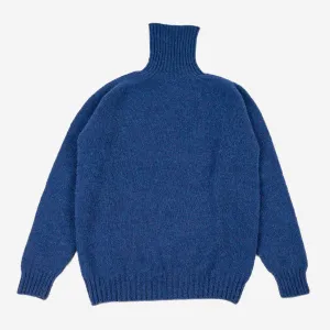 Supersoft Shaggy Wool Turtleneck - Ocean Force