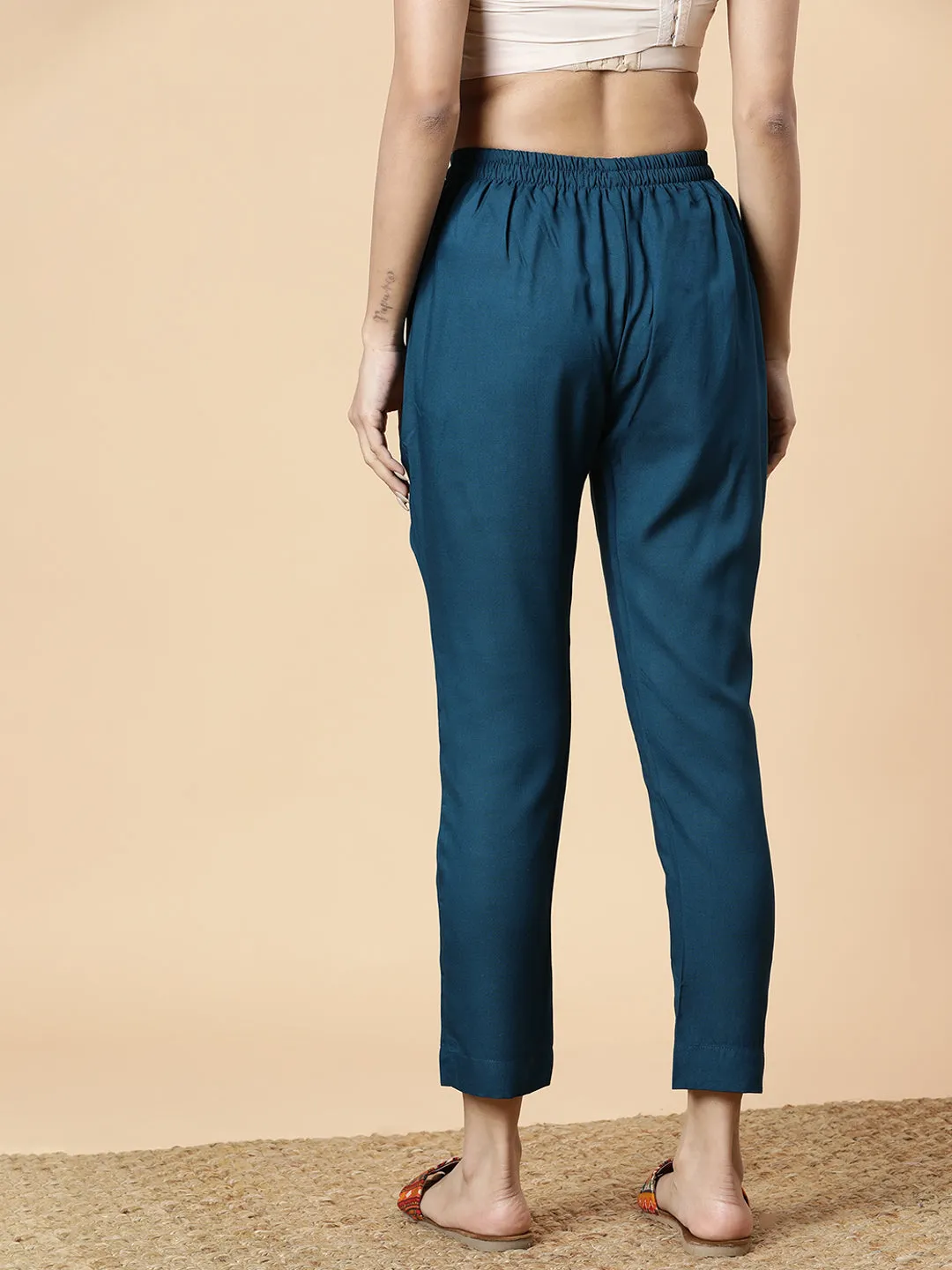 Teal Rayon Pants