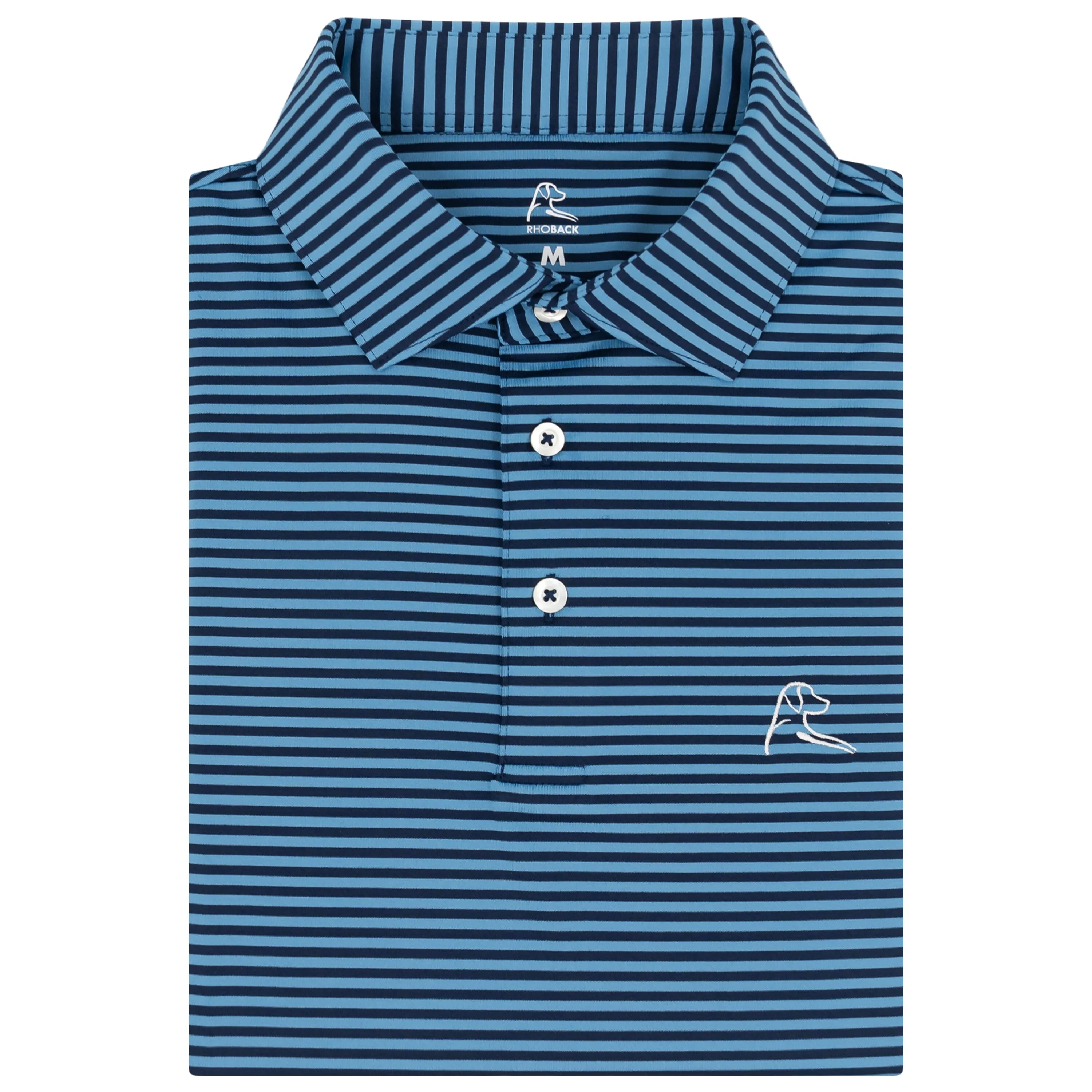 The Birdie Stripe | Performance Polo | The Birdie Stripe - Highcountry Blue/Fleet Navy