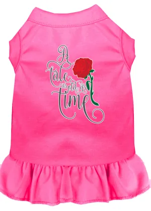 Timeless Tale Screen Print Dog Dress Bright Pink 4x