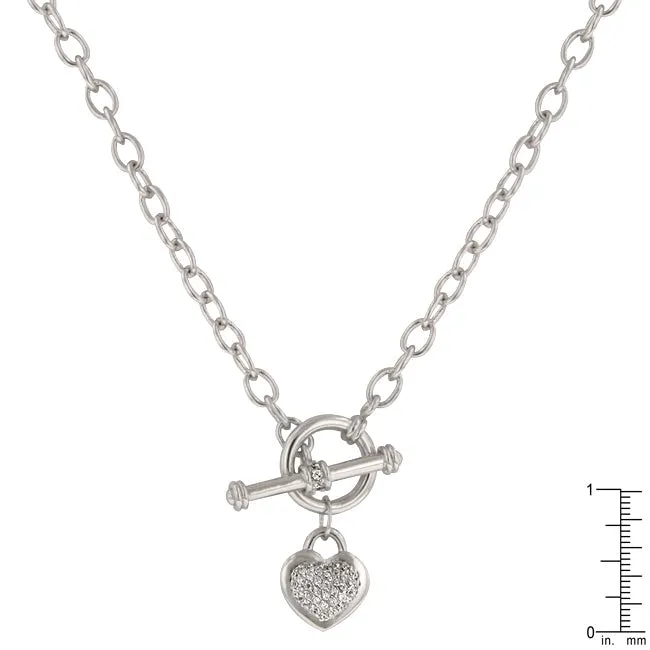 Toggle Pave Heart Necklace