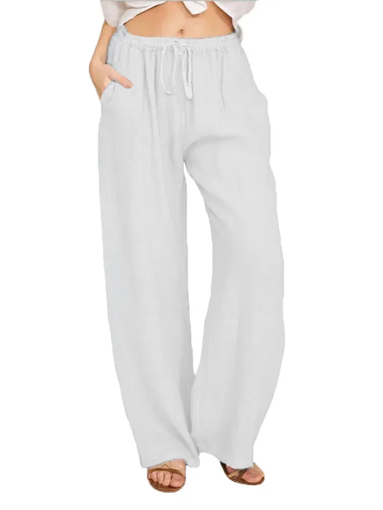 Trendy Loose-Fit Casual Cotton-Linen Pants for Women