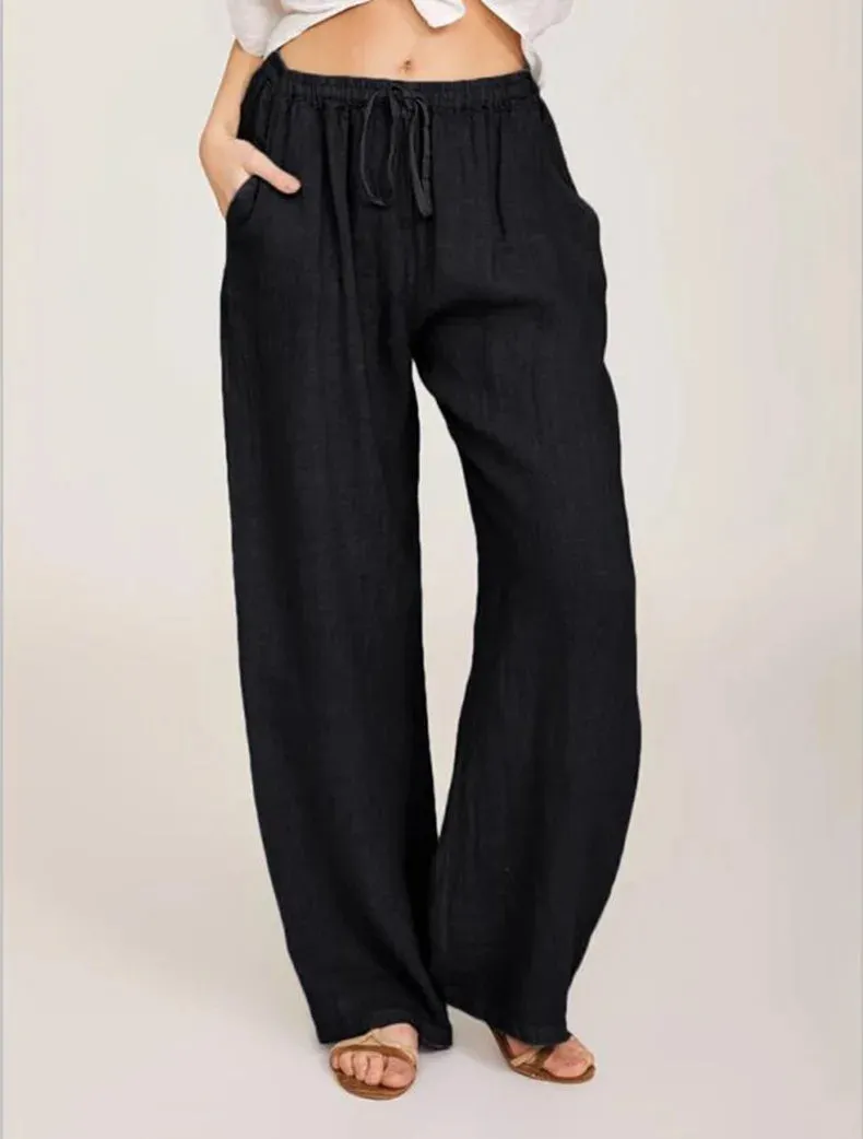 Trendy Loose-Fit Casual Cotton-Linen Pants for Women