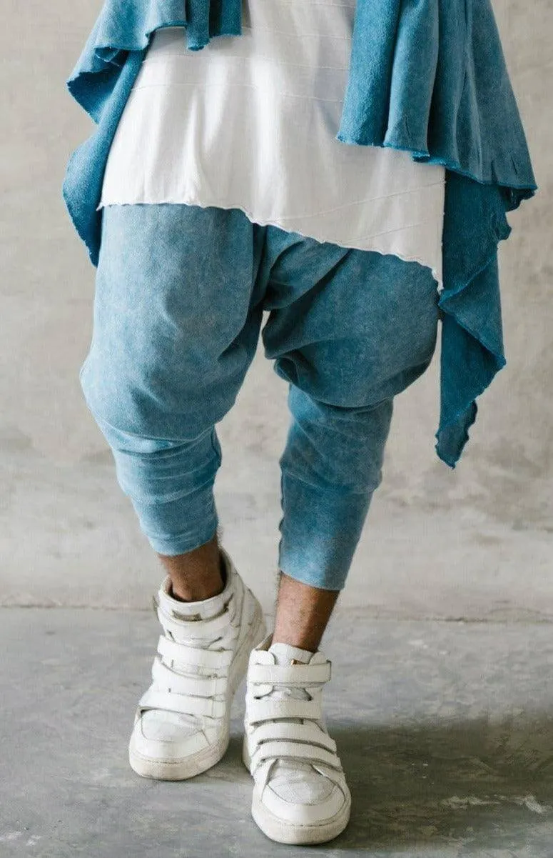 URBAN Ninja - Blue Stonewash Cotton Harem Pants